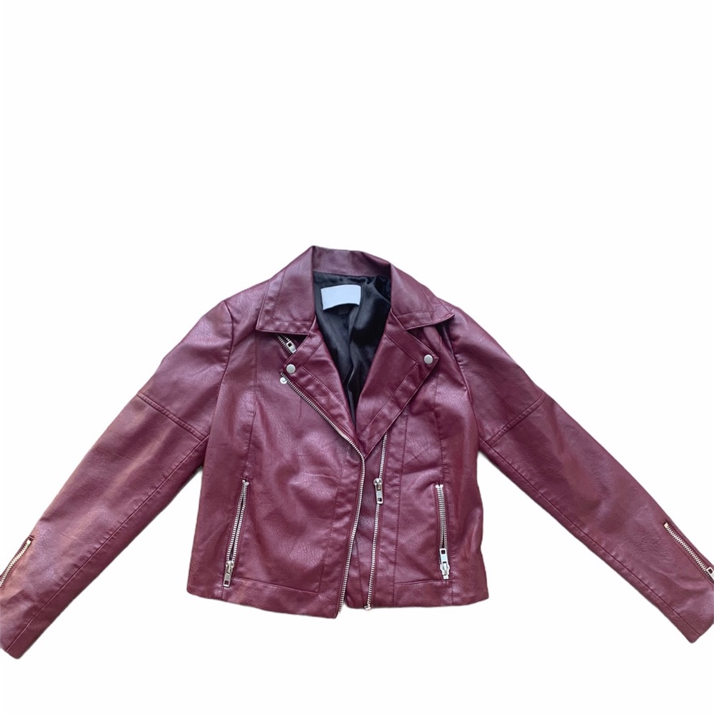MAROON LEATHER JACKET